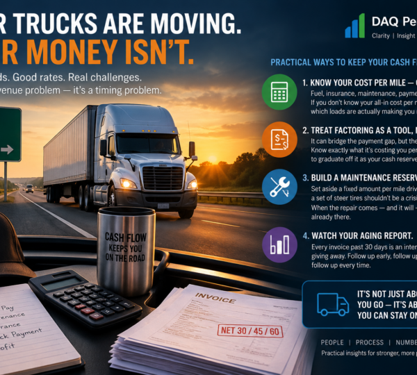 Your trucks are moving. Your money isn’t.